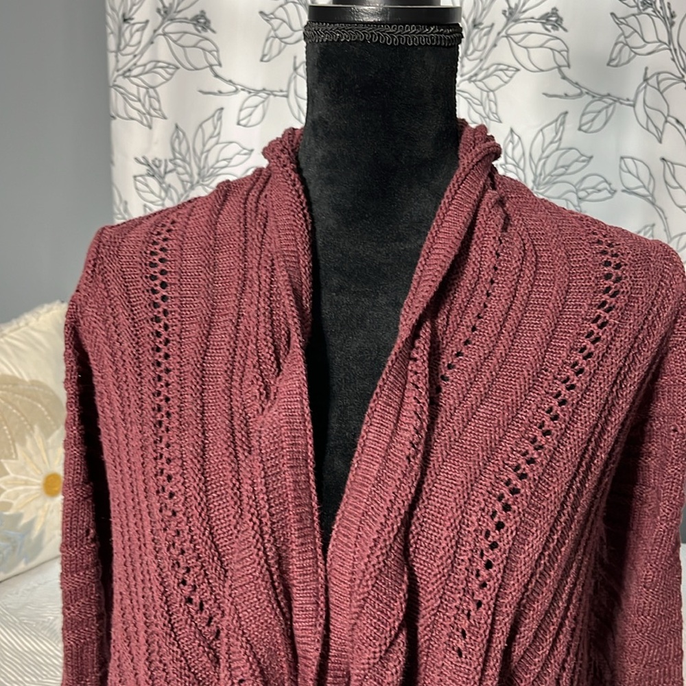 Athleta Asymmetrical Open Front Cotton Cashmere Blend Cardigan - Picture 2 of 7